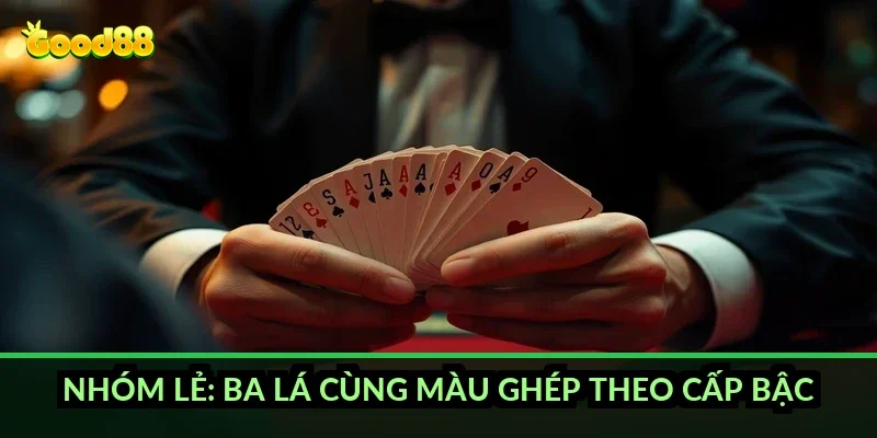 Nhóm lẻ: ba lá cùng màu ghép theo cấp bậc